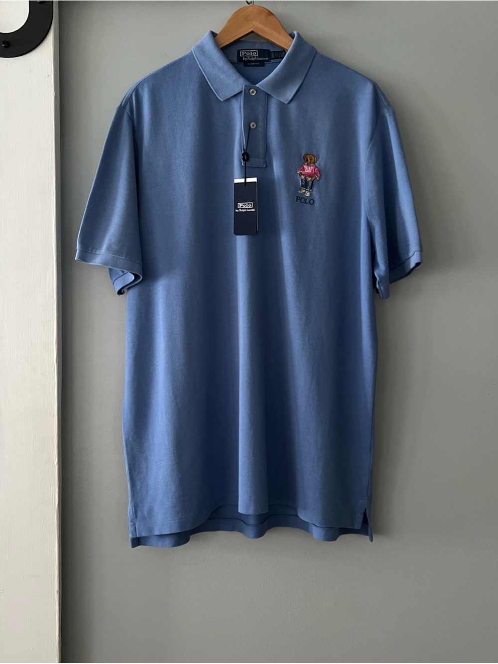 NWT Polo Ralph Lauren Classic Fit Blue Polo Shirt Polo Bear RL 67 Surf MSRP$150